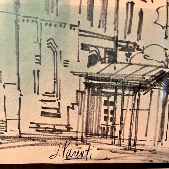 Rush & Superior Chicago Watercolor Art Print - J. Parenti Signed Cityscape - Picture 5 of 6